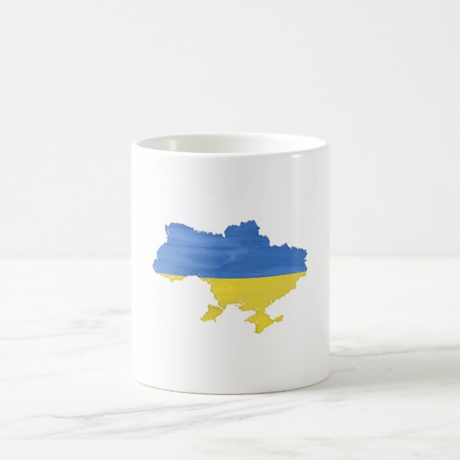 Taza De Café Bandera y mapa de Ucrania (Centro)