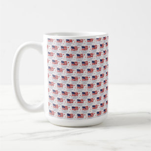 TAZA DE CAFÉ BANDERAS AMERICANAS PATRIÓTICAS AZULES ROJAS