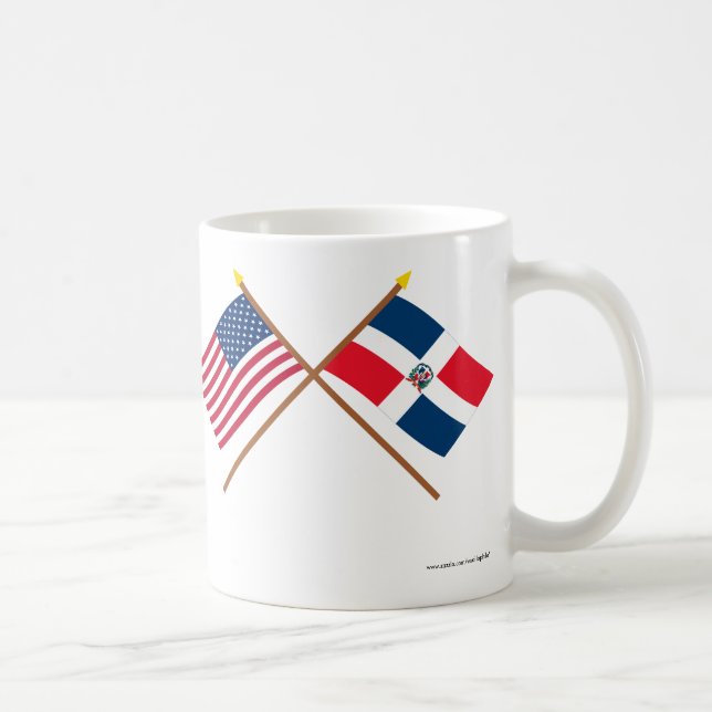 Taza De Café Banderas cruzadas de los E.E.U.U. y de la (Derecha)
