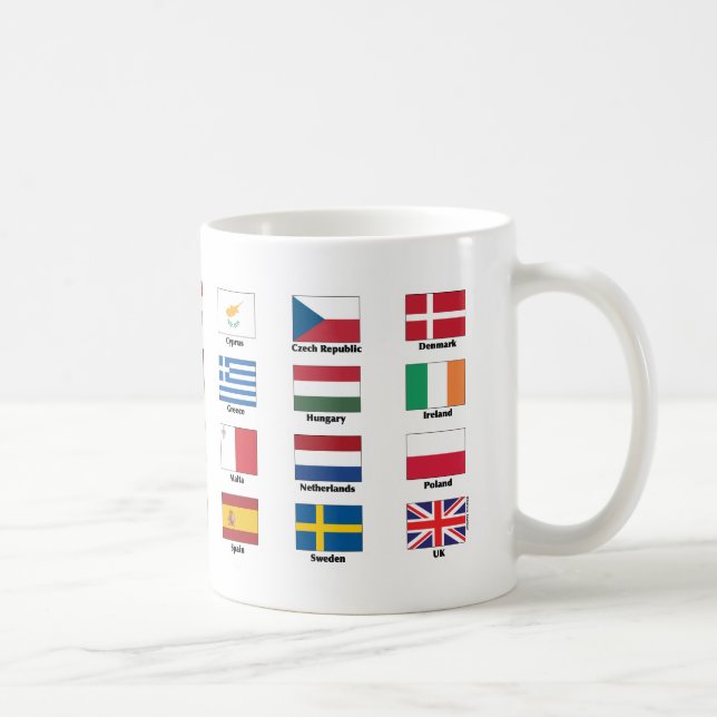 Taza De Café Banderas de 28 naciones de la UE de la unión (Derecha)