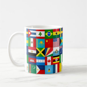 Taza De Café Banderas de Guay del mundo