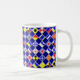 Taza De Café Banderas de Señal Náutica a Cuadros Decoración