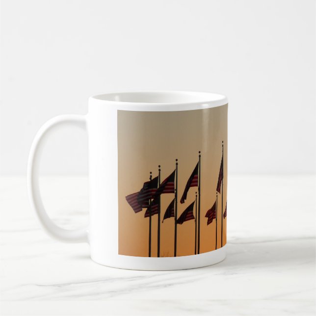 Taza De Café Banderas del Sunset American Patriotic USA (Izquierda)
