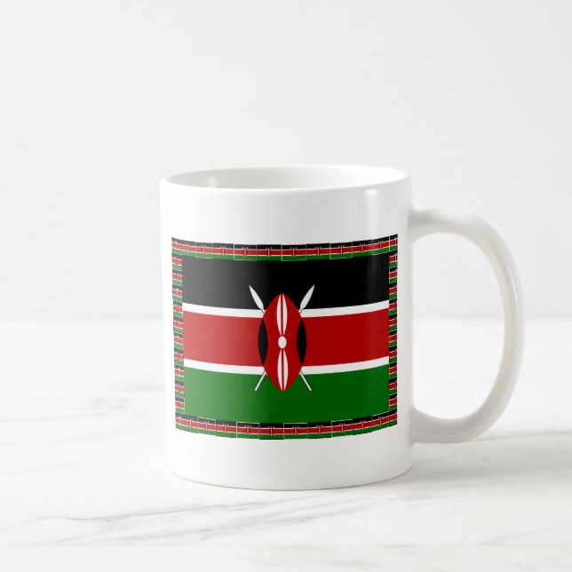 Taza De Café Banderas kenianas de Kenia (Derecha)