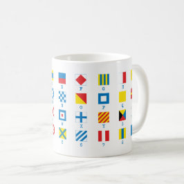 Taza De Café Banderas náuticas Señales marítimas Alphabet Mug