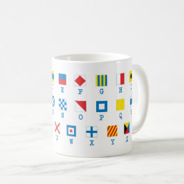 Taza De Café Banderas náuticas Señales marítimas Alphabet Mug