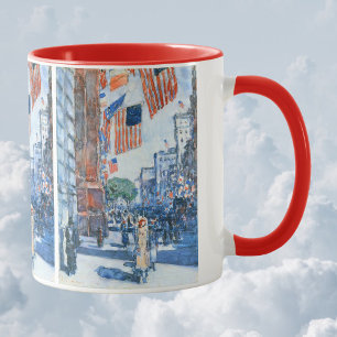 Taza De Café Banderas Quinta Avenida de Childe Hassam, Arte de 