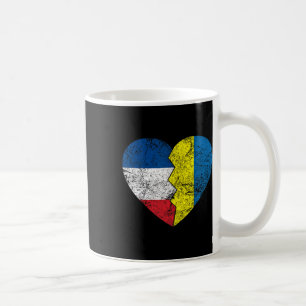 Taza De Café Banderas ucranianas francesas Corazón Francia Ucra