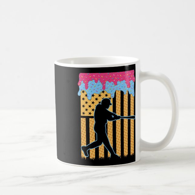 Taza De Café Bañera de béisbol Boys Helado Bandera Americana 4ª (Derecha)