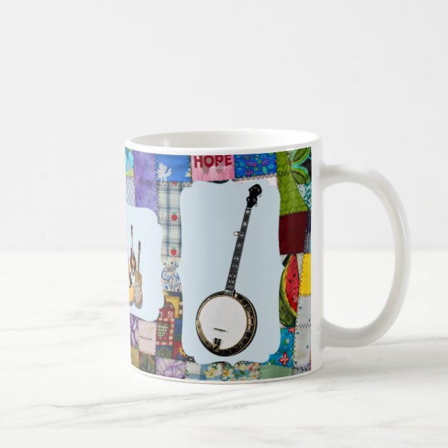 TAZA DE CAFÉ BANJO--BLUEGRASS BAND-QUILTED (Derecha)