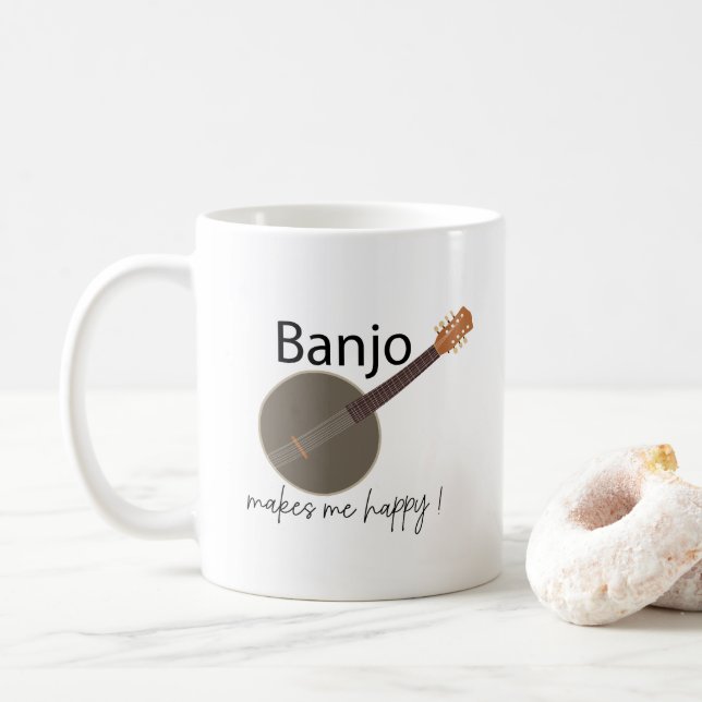 Taza De Café Banjo me hace feliz (Con donut)