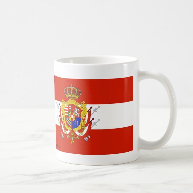 Taza De Café Banner blanco rojo Gran Ducado de la Toscana (Derecha)