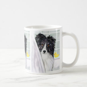 Taza De Café Baño negro de Sheltie del BI