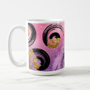 Taza De Café Baños elegantes de negro y oro