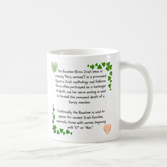 Taza De Café Banshee Mug irlandés - Sigue a mi familia (Derecha)