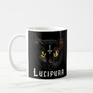 Taza De Café Baphomet de Lucipur Satanic Cat Antichrist 666