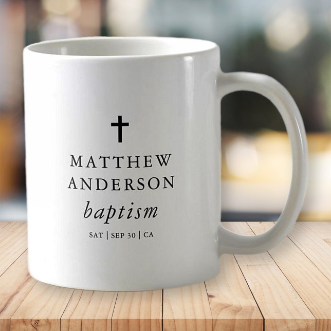 Taza De Café Baptismo cruzado simple y elegante (Subido por el creador)
