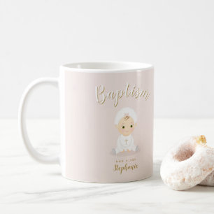 Taza De Café Baptismo niña con bonnet