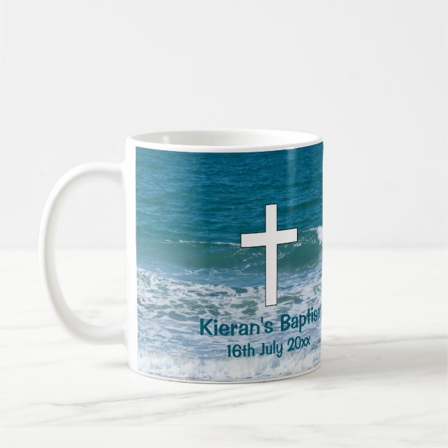 Taza De Café Baptismo oceánico Keepsake Frosted Glass Coffee Mu (Izquierda)