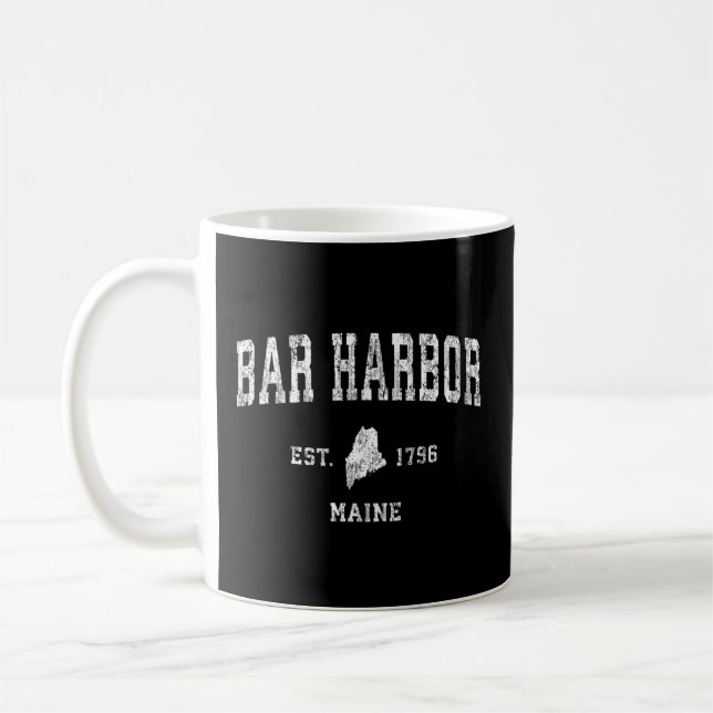 Taza De Café Bar Harbour Maine Me Athletic Sports (Izquierda)