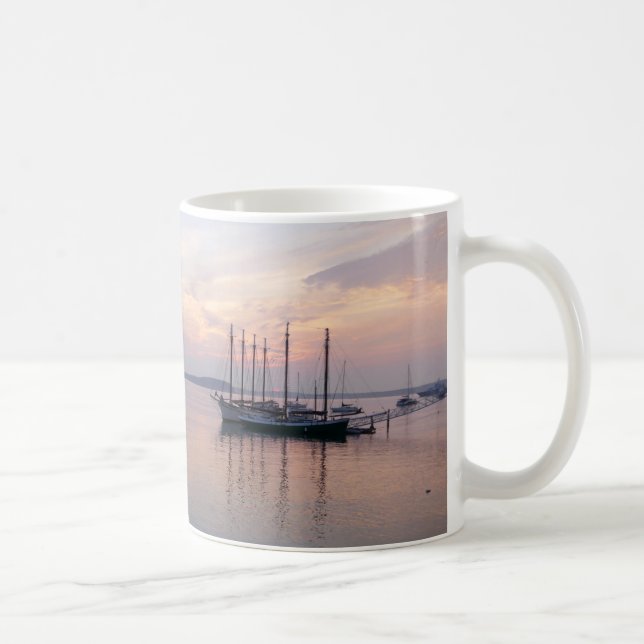 Taza De Café Bar Harbour Ships al amanecer I (Derecha)