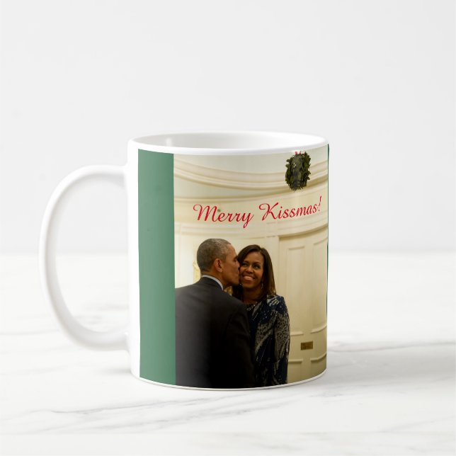 Taza De Café Barack y Michelle Merry Kissmas - Mug (Izquierda)