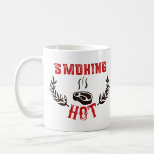 Taza De Café barbacoa, humo y parrilladas - Fumar caliente