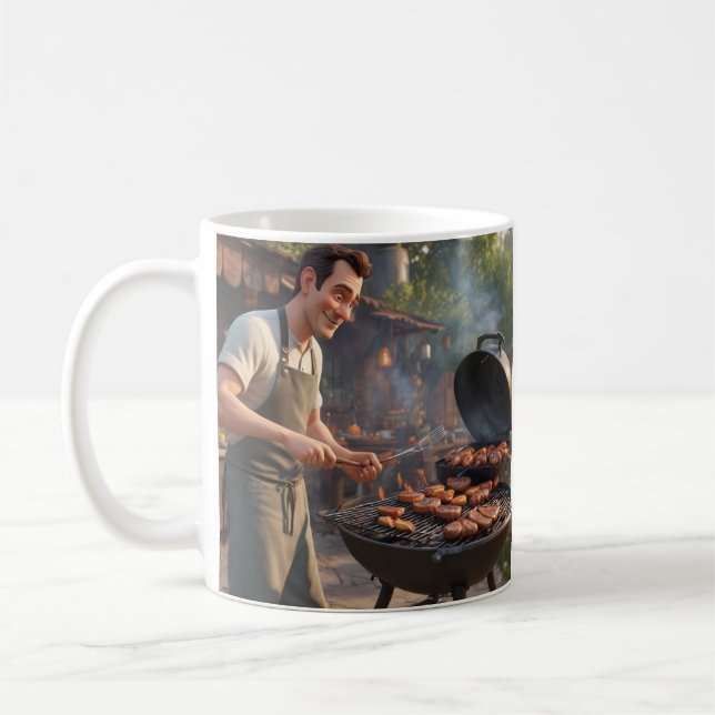 Taza De Café Barbecue Man Mug (Izquierda)