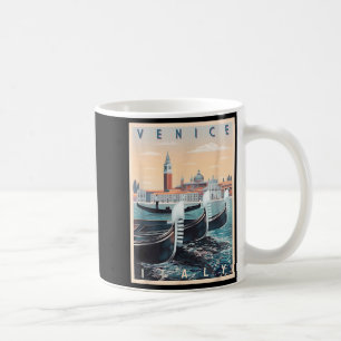 Taza De Café Barcas góndola retro con silueta de Venecia Italia