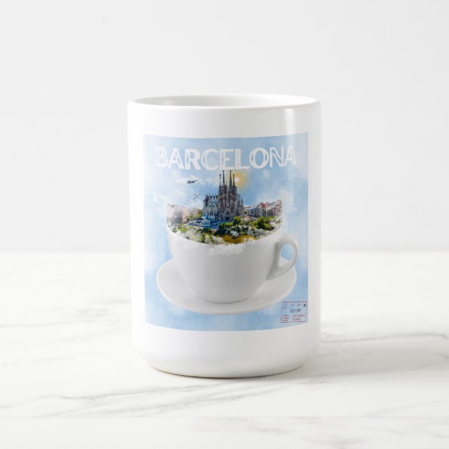 Taza De Café Barcelona en un Skyline de la Sagrada Familia (Centro)
