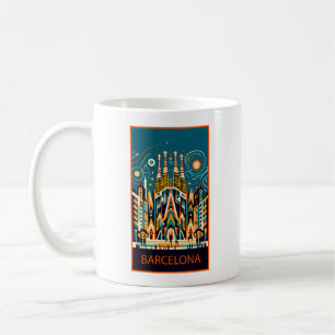 Taza De Café Barcelona España Art Deco