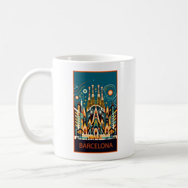 Taza De Café Barcelona España Art Deco (Izquierda)