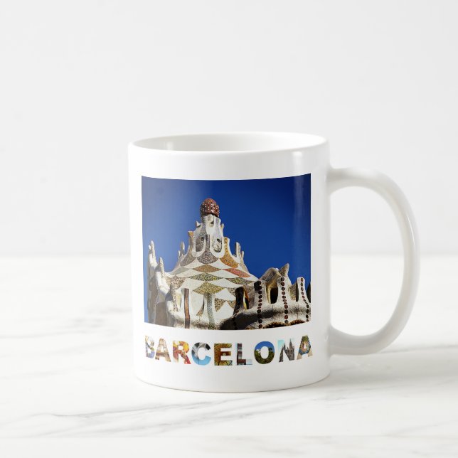 Taza De Café Barcelona España Gaudi Park Guell Photo (Derecha)