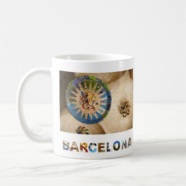 Taza De Café Barcelona España Gaudi Park Guell Photo (Izquierda)
