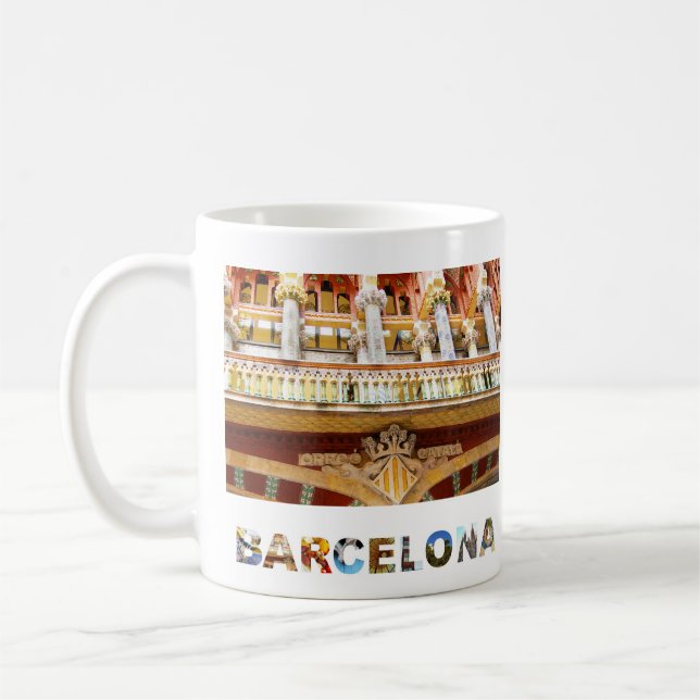 Taza De Café Barcelona España Palau de la Música Catalana Foto (Izquierda)