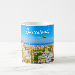 Taza De Café Barcelona, España - Parque Güell Mosaico Gaudí
