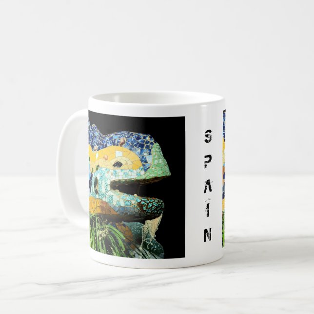 Taza De Café Barcelona, Gaudi - lagarto, España (Anverso izquierdo)