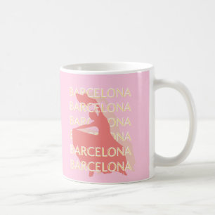 Taza De Café Barcelona Viajes Arte, Rosa, Pastel