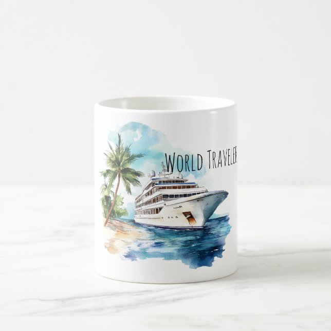 Taza De Café Barco Crucero de Viajes por el Mundo (Centro)