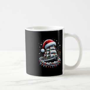 Taza De Café Barco de crucero de vela de navegación de Navidad 