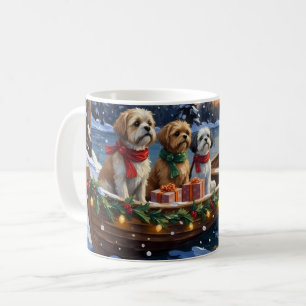 Taza De Café Barco de Navidad de Shih Tzu Vacaciones