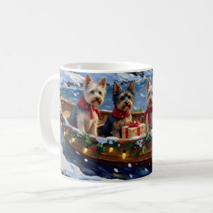 Taza De Café Barco de Navidad del Terrier Skye en vacaciones