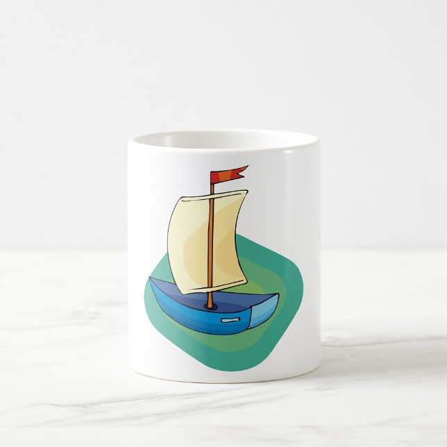 Taza De Café Barco de vela azul pequeño (Subido por el creador)