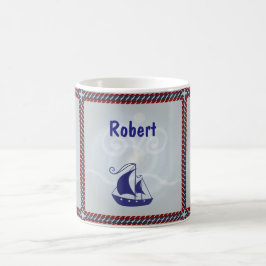 Taza De Café Barco de vela con Personalizado de marco de borde