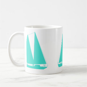 Taza De Café Barco náutico de color turquesa