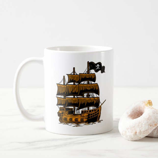 Taza de café Barco Pirata (Con donut)