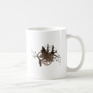 Taza De Café Barco pirata de Steampunk