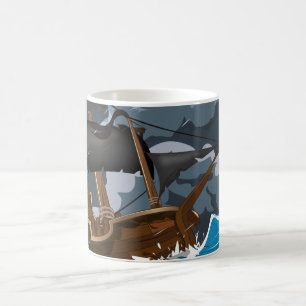Taza De Café Barco pirata en tormenta