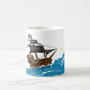 Taza De Café Barco pirata en tormenta