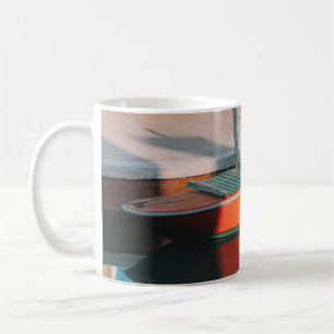 TAZA DE CAFÉ BARCO ROJO Y VERDE EN BARCO